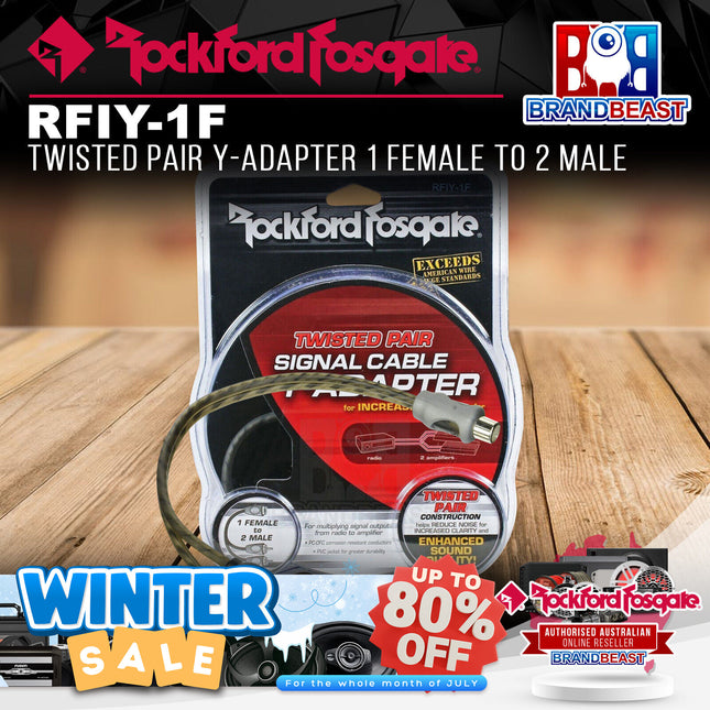 Rockford Fosgate RFIY-1F Twisted Pair Y-Adapter 1 Female To 2 Male