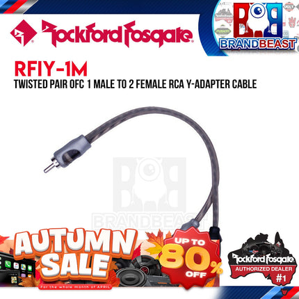 Rockford Fosgate RFIY-1M Twisted Pair Y-Adapter 1 Male To 2 Female