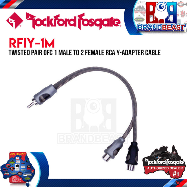 Rockford Fosgate RFIY-1M Twisted Pair Y-Adapter 1 Male To 2 Female