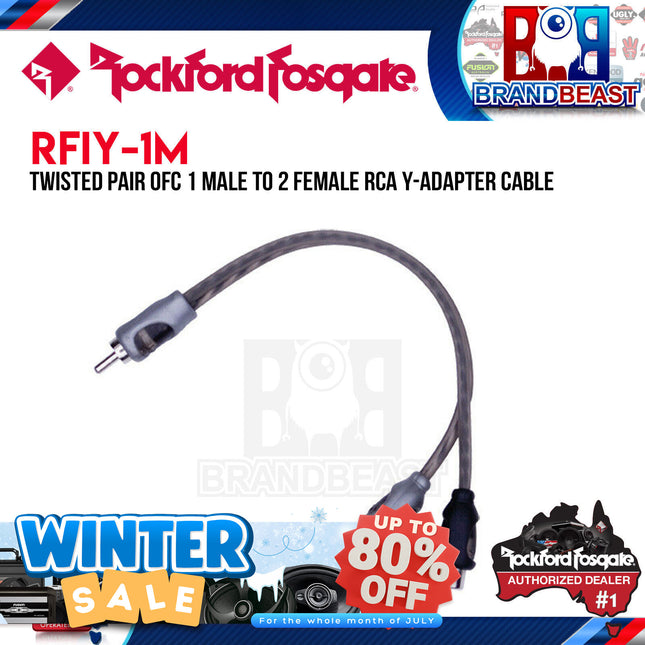 Rockford Fosgate RFIY-1M Twisted Pair Y-Adapter 1 Male To 2 Female