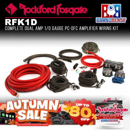 Rockford Fosgate RFK1D Dual Amp 1/0 AWG Dual Amp Wiring Kit