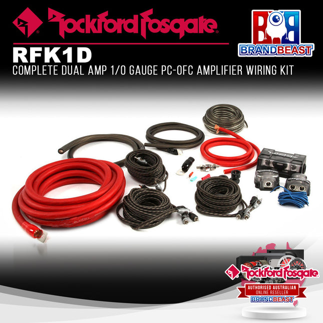 Rockford Fosgate RFK1D Dual Amp 1/0 AWG Dual Amp Wiring Kit