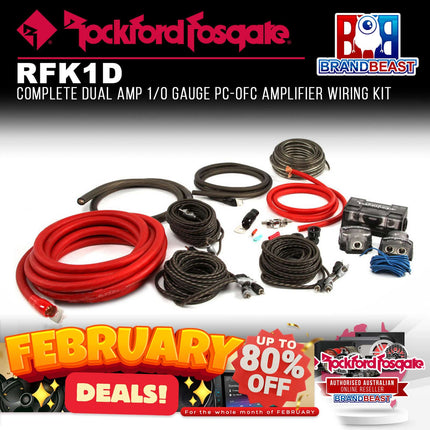 Rockford Fosgate RFK1D Dual Amp 1/0 AWG Dual Amp Wiring Kit