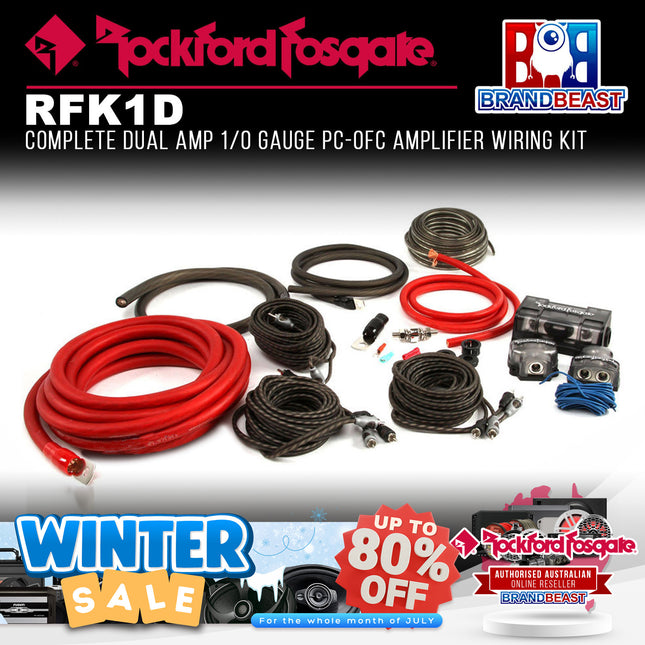 Rockford Fosgate RFK1D Dual Amp 1/0 AWG Dual Amp Wiring Kit