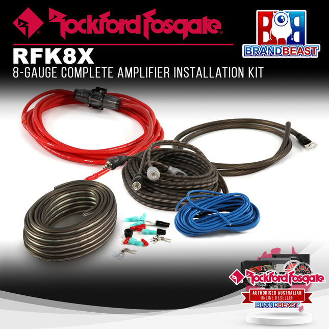 Rockford Fosgate RFK8X 8 AWG Complete Installation Kit