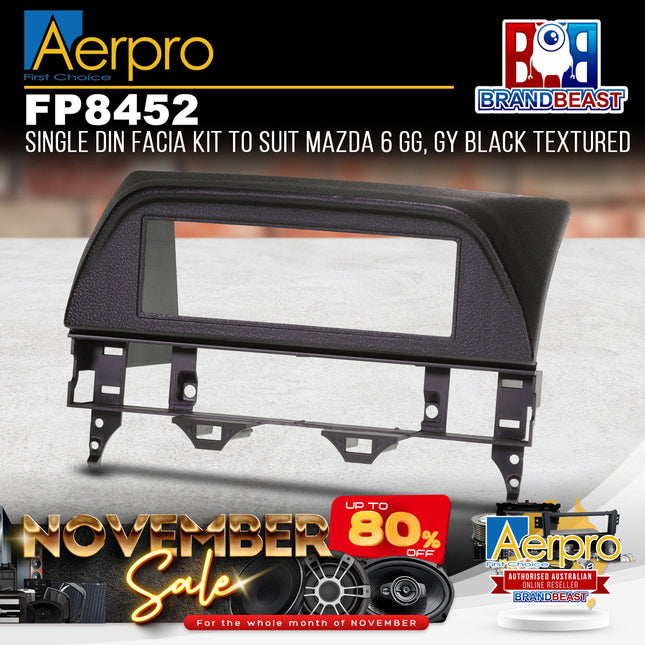 Aerpro FP8452 Single Din Facia Kit to Suit Mazda 6 GG, GY Black