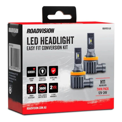 Roadvision RGH11EFLED LED H8 H9 H11 H16 Headlight Globe Kit 6000K