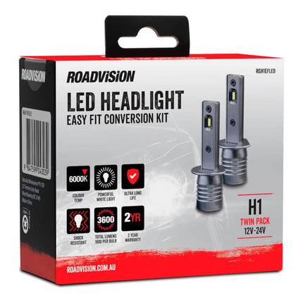 Roadvision RGH1EFLED LED H1 Headlight Globe Kit 6000K 12-24V