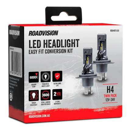 Roadvision RGH4EFLED LED H4 Headlight Globe Kit 6000K 12-24V