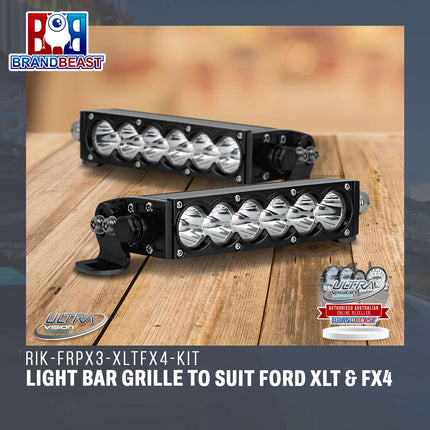 Ultra Vision Lighting RIK-FRPX3-XLTFX4-KIT Light Bar Grille To Suit Ford XLT & FX4