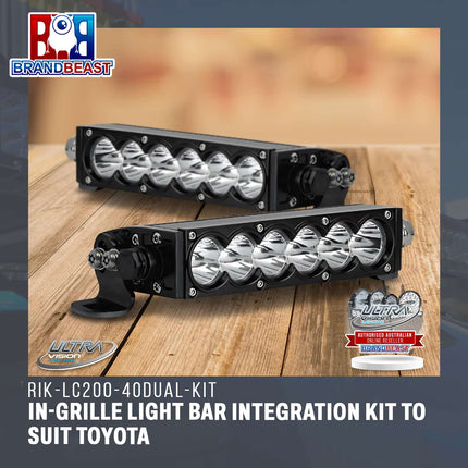 Ultra Vision Lighting RIK-LC200-40DUAL-KIT In-Grille Light Bar Integration Kit To Suit Toyota 200 Series