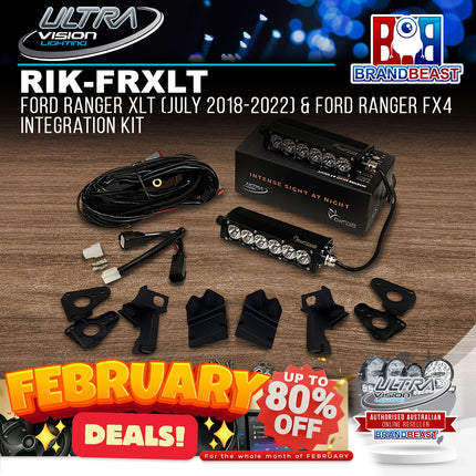 Ultra Vision Lighting RIK-FRXLT/PX3-4 4000K Integration Kit To Suit Ford Ranger XLT/FX4