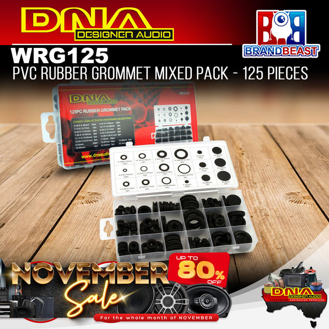 DNA WRG125 PVC Rubber Grommet Mixed Pack - 125 Pieces