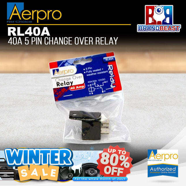Aerpro RL40A 40A 5 Pin Change Over Relay