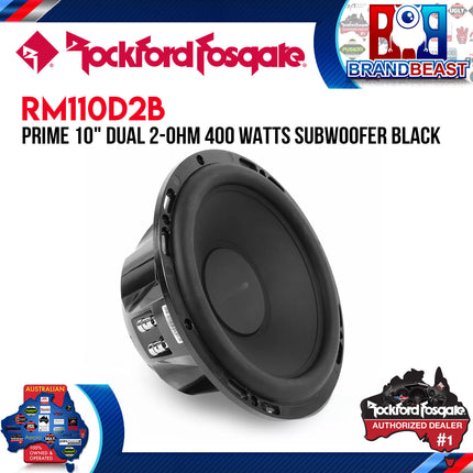 Rockford Fosgate RM110D2B Prime 10" Dual 2-Ohm Subwoofer - Black