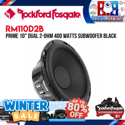 Rockford Fosgate RM110D2B Prime 10" Dual 2-Ohm Subwoofer - Black