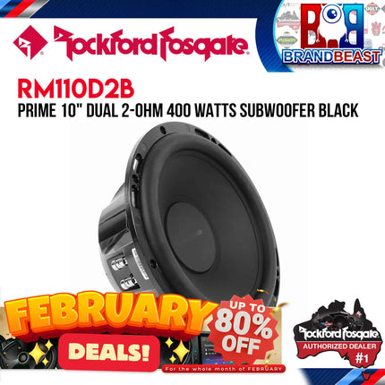 Rockford Fosgate RM110D2B Prime 10" Dual 2-Ohm Subwoofer - Black