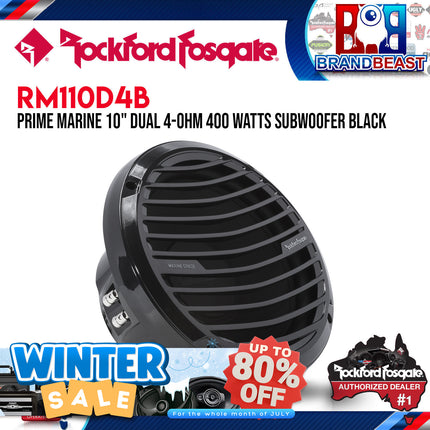 Rockford Fosgate RM110D4B Prime 10" Dual 4-Ohm Subwoofer - Black