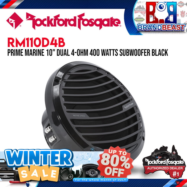 Rockford Fosgate RM110D4B Prime 10" Dual 4-Ohm Subwoofer - Black