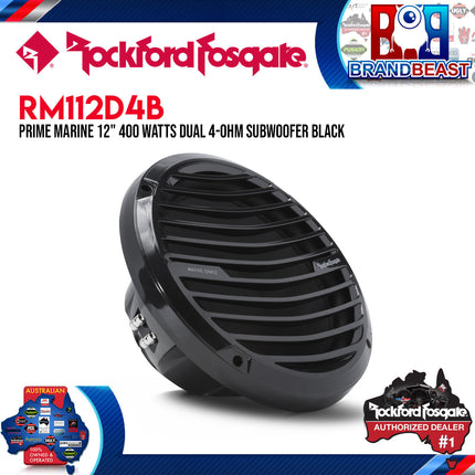 Rockford Fosgate RM112D4B Prime 12" Dual 4-Ohm Subwoofer - Black