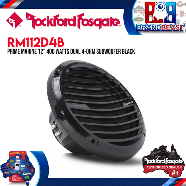 Rockford Fosgate RM112D4B Prime 12" Dual 4-Ohm Subwoofer - Black