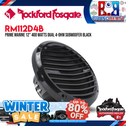 Rockford Fosgate RM112D4B Prime 12" Dual 4-Ohm Subwoofer - Black
