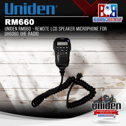 UNIDEN RM660 - Remote LCD Speaker Microphone for UH6060 UHF Radio