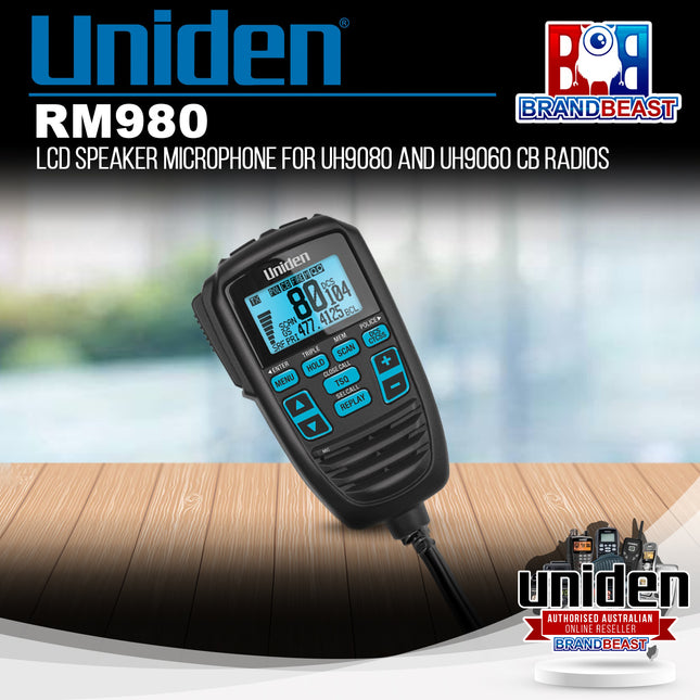 Uniden RM980 LCD Speaker Microphone for UH9080 and UH9060 CB Radios