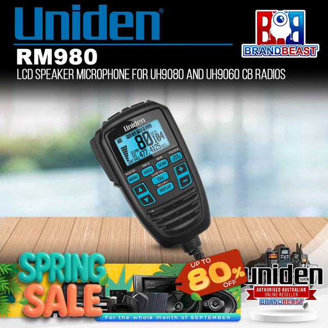 Uniden RM980 LCD Speaker Microphone for UH9080 and UH9060 CB Radios