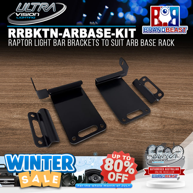 Ultra Vision Lighting RRBKTN-ARBASE-KIT Raptor Light Bar Brackets to suit ARB Base Rack