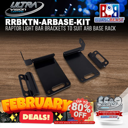 Ultra Vision Lighting RRBKTN-ARBASE-KIT Raptor Light Bar Brackets to suit ARB Base Rack