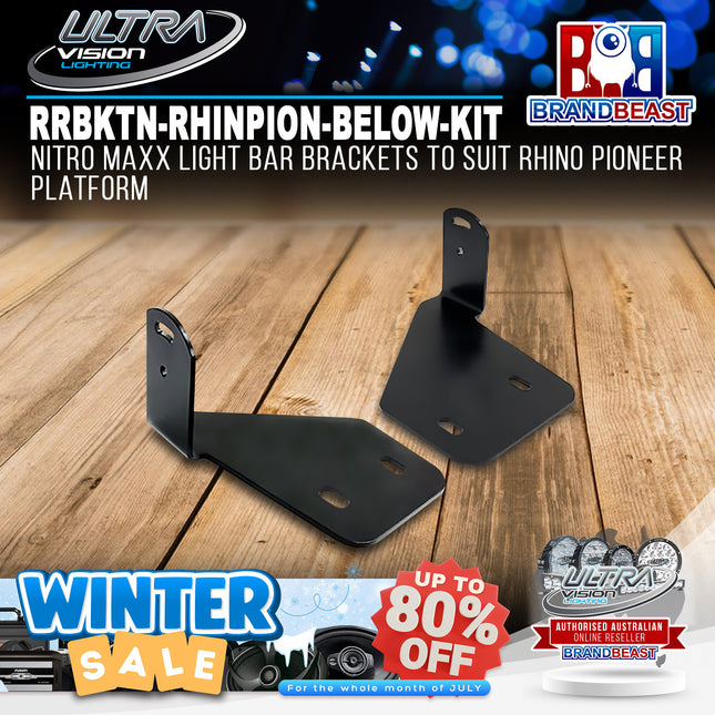 Ultra Vision Lighting RRBKTN-RHINPION-BELOW-KIT Nitro Maxx Light Bar Brackets to suit Rhino Pioneer Platform