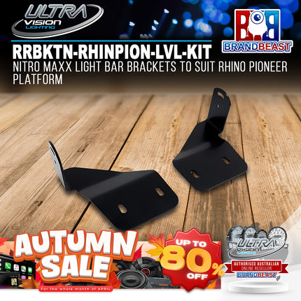 Ultra Vision Lighting RRBKTN-RHINPION-LVL-KIT Nitro Maxx Light Bar Brackets to suit Rhino Pioneer Platform