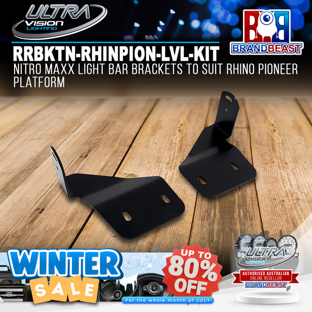 Ultra Vision Lighting RRBKTN-RHINPION-LVL-KIT Nitro Maxx Light Bar Brackets to suit Rhino Pioneer Platform
