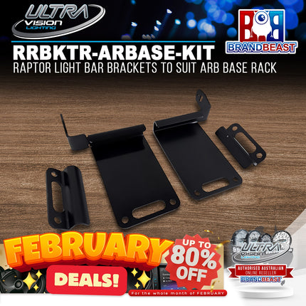 Ultra Vision Lighting RRBKTR-ARBASE-KIT Raptor Light Bar Brackets to suit ARB Base Rack