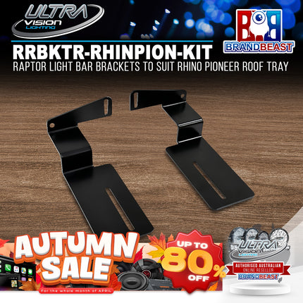 Ultra Vision Lighting RRBKTR-RHINPION-KIT Raptor Light Bar Brackets to suit Rhino Pioneer Roof Tray