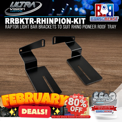 Ultra Vision Lighting RRBKTR-RHINPION-KIT Raptor Light Bar Brackets to suit Rhino Pioneer Roof Tray