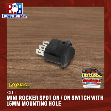 DNA RS15 Mini Rocker SPDT On / On Switch W/15mm Mounting Hole