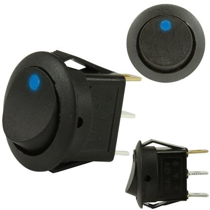 DNA RS16BU 12 Volt Off/On Rocker Switch - Blue LED