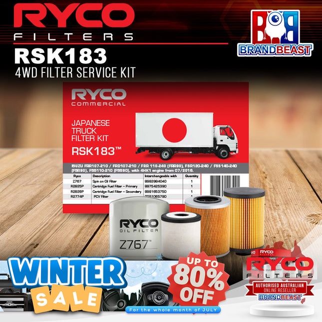 Ryco RSK183 4WD Filter Service Kit