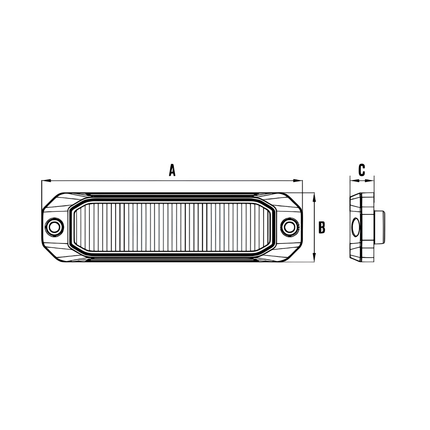 Roadvision RSM0606W LED Strobe Module - 10-30V Rectangle Surface Mount 18W White