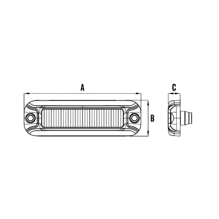 Roadvision RSM0704A LED Strobe Module - 10-30V Rectangle Surface Mount 12W Amber