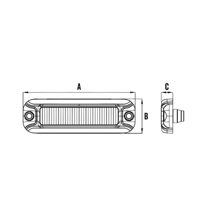 Roadvision RSM0704W LED Strobe Module - 10-30V Rectangle Surface Mount 12W White
