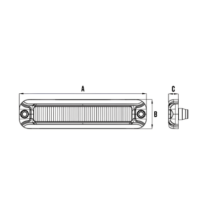 Roadvision RSM0706A LED Strobe Module - 10-30V Rectangle Surface Mount 18W Amber
