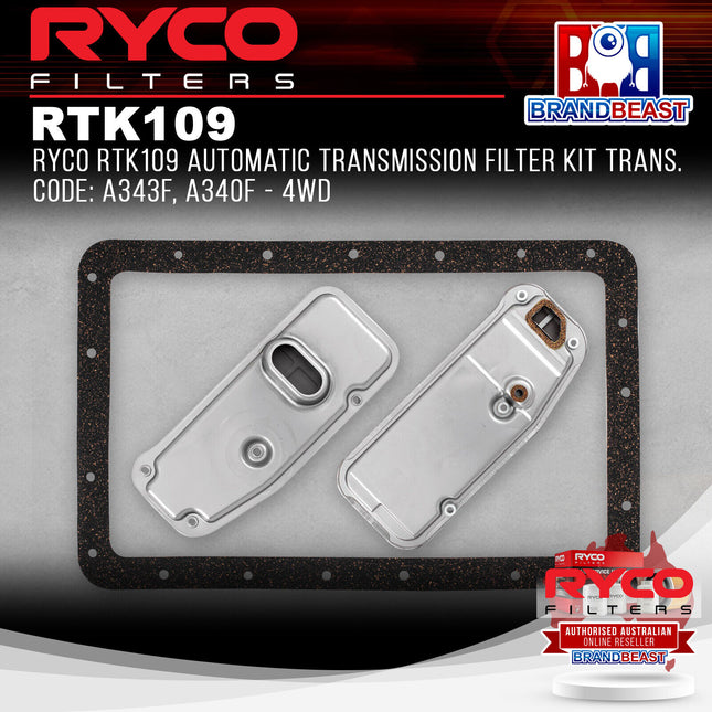 Ryco RTK109 Automatic Transmission Filter Kit Trans. Code: A343F, A340F - 4WD