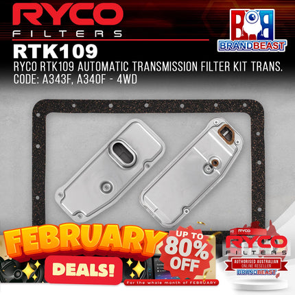 Ryco RTK109 Automatic Transmission Filter Kit Trans. Code: A343F, A340F - 4WD