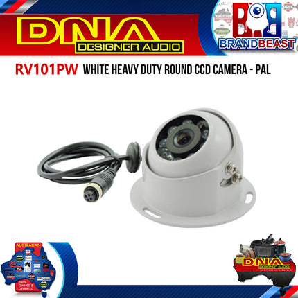 DNA RV101PW White Heavy Duty Round CCD Camera - PAL