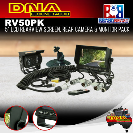 DNA RV50PK 5" 3-Channel LCD Rearview Screen & CCD Camera Pack