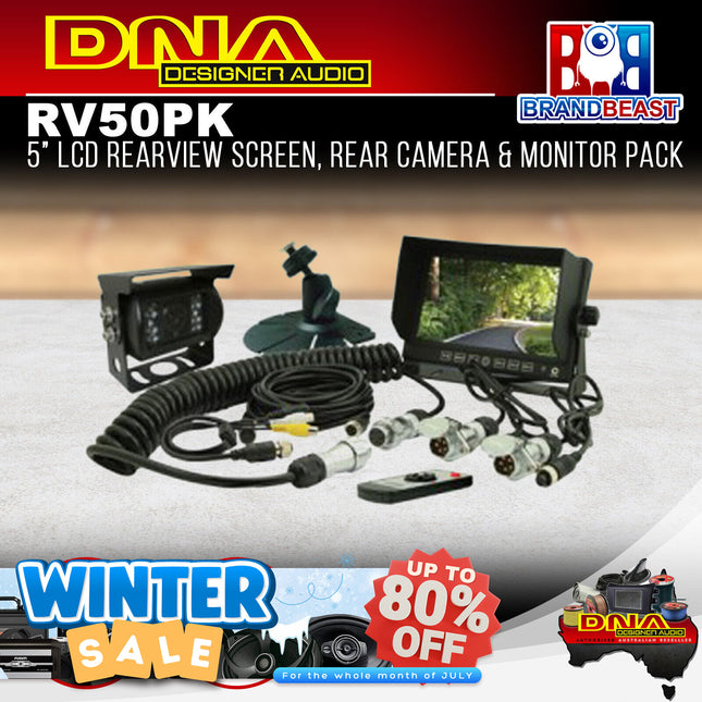 DNA RV50PK 5" 3-Channel LCD Rearview Screen & CCD Camera Pack