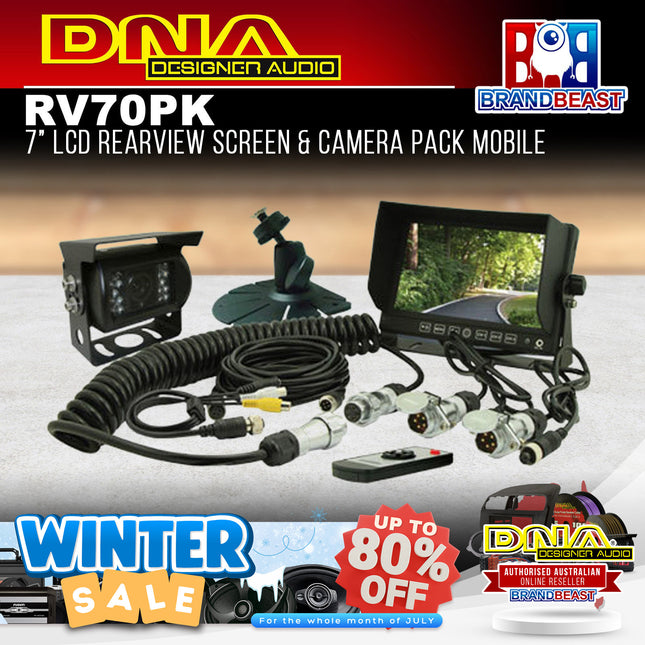 DNA RV70PK 7" 3-Channel LCD Rearview Screen & CCD Camera Pack